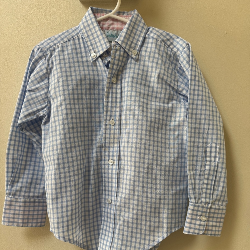 Boys Button Down Check Shirt for Spring / Easter / Church / Wedding